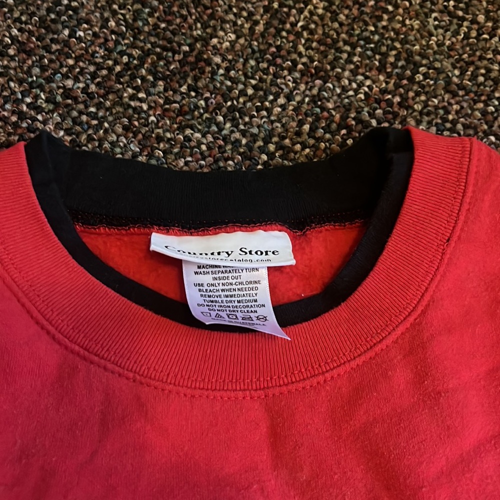 VINTAGE Y2K Country Store velvet cat Ugly Christmas Sweatshirt Sz L insert … - Picture 8 of 10